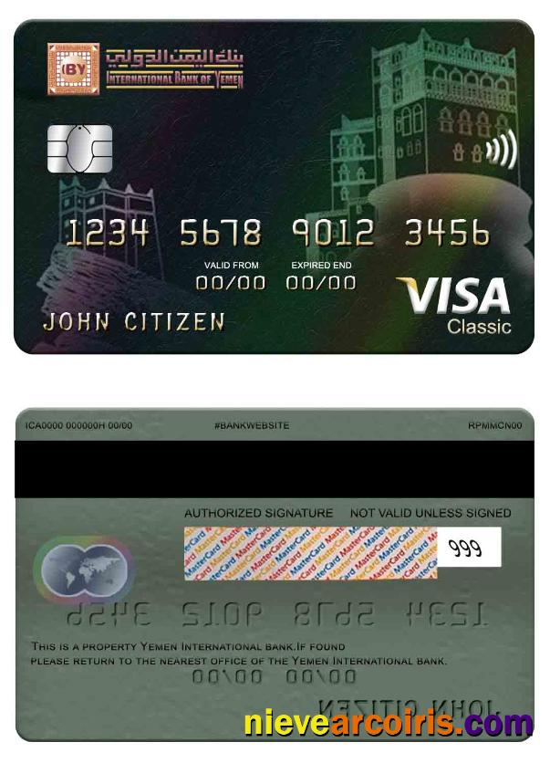 Yemen International bank visa classic card